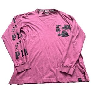 ✨✨PINK Victoria’s Secret Long Sleeve Keyhole Cut Out Oversized S